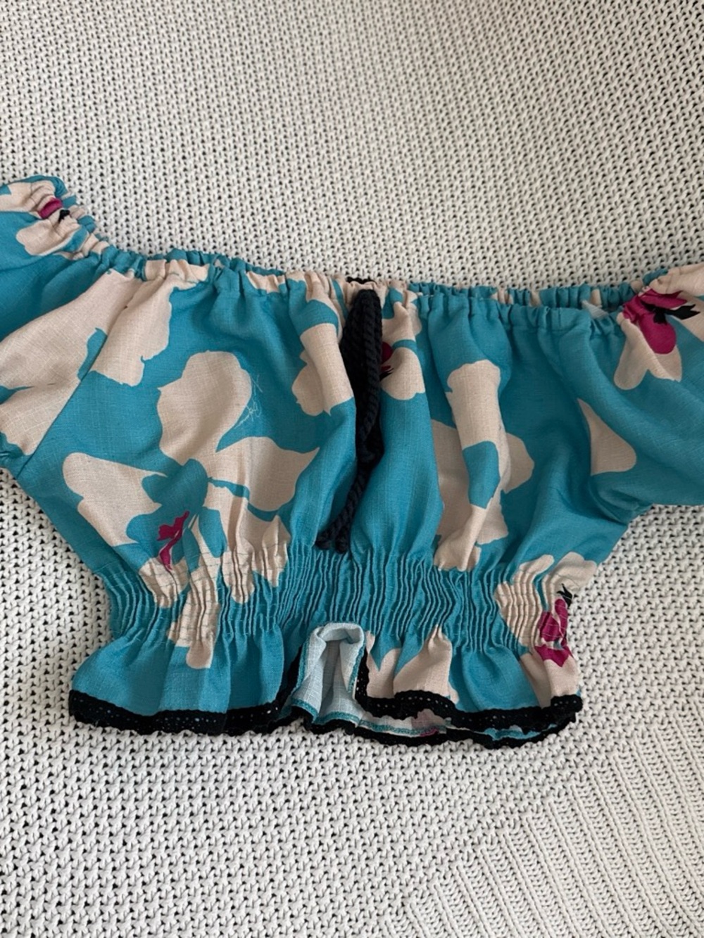 Turquoise Floral Smocked Kids Bottoms